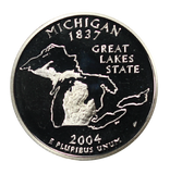 2004 / State Quarter Deep Cameo Silver Proof / Michigan
