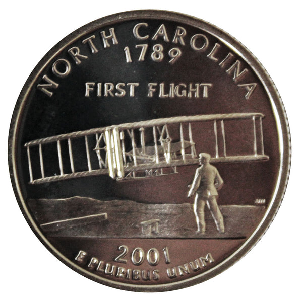 2001 / State Quarter Deep Cameo Silver Proof / North Carolina