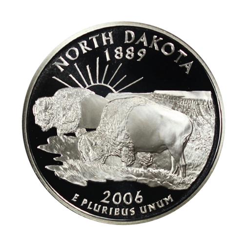 2006 / State Quarter Deep Cameo Silver Proof / North Dakota