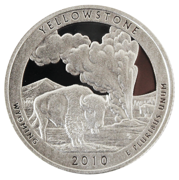 2010 / America the Beautiful Quarter Deep Cameo Silver Proof / Yellowstone National Park