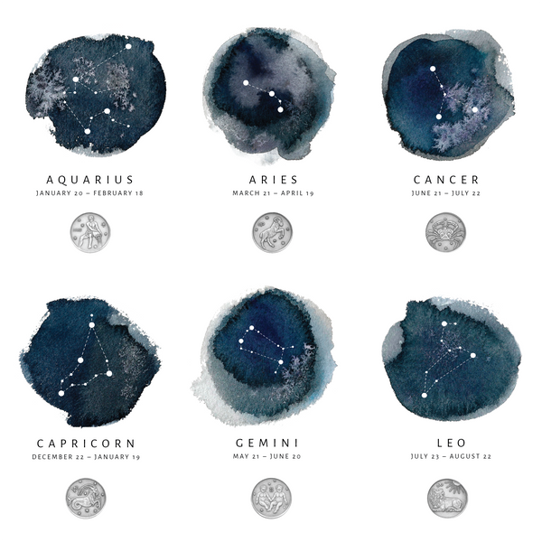 Aquarius Zodiac Constellation CoinArt